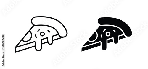 Pizza icon. black and white line icons pack.