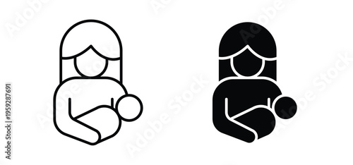 Postnatal care icon. black and white line icons pack.