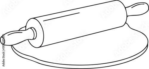 Baking, kitchen, rolling pin, pastry, illustration