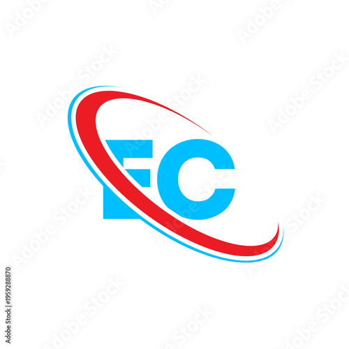 Professional ec initial logo mark with circular motion graphic elements. Suitable for technology firms service providers and international organizations looking for a vibrant modern visual style