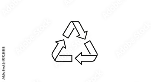 Recycling Symbol Icon, Three Arrows Forming a Triangle, Eco-friendly Concept, Sustainable Living