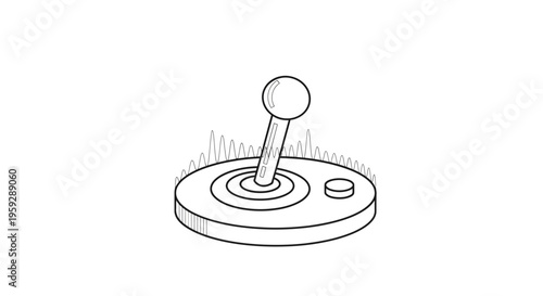 Retro Joystick Controller Icon, Vintage Gaming, Arcade Game Control, Old School Entertainment