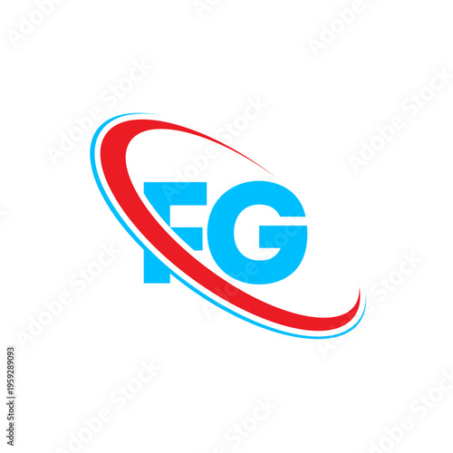 Unique fg initial logo with circular motion elements in contrasting colors. Versatile vector mark suitable for tech startups and established companies looking for a fresh visual identity.