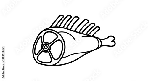 Raw Lamb Chops Icon: Fresh Meat Cut with Ribs, Culinary Ingredient, Food Preparation