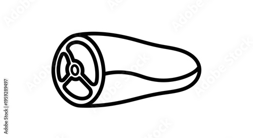 Raw Meat Cut Icon, Butcher Shop Symbol, Food Ingredient Outline