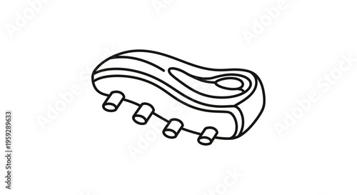 Raw Pork Ribs Icon, Hand-Drawn Style, Food Ingredient