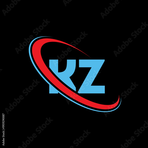 Kz logo design. Kz letter logo icon. Kz initial logo creative letters. Unique abstract design. Company branding, business identity.