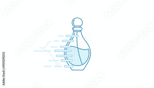 Perfume Bottle with Speed Lines - Fast Delivery or Fragrance Concept