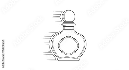 Perfume Bottle with Speed Lines - Fast Fragrance Delivery Concept
