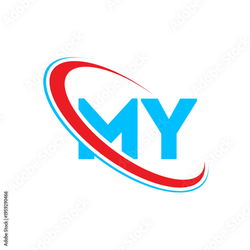 MY letter logo design with swoosh, creative and modern MY letter logo design, simple MY letter logo, creative MY logo, business and company logo, technology logo design