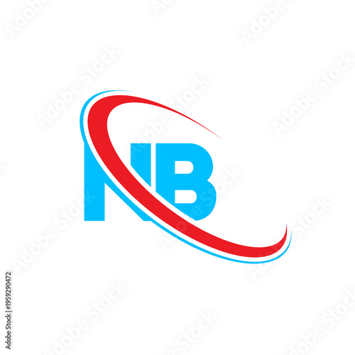 NB letter logo design with swoosh, creative and modern NB letter logo design, simple NB letter logo, creative NB logo, business and company logo, technology logo design