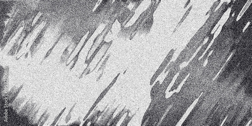 Grayscale abstract texture with diagonal streaks and grainy effect resembling rain streaks or distressed paper for a moody and artistic background Keywords: grayscale, abstract, texture, diagonal