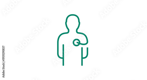 Green line icon of a person breastfeeding.