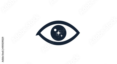 a stylized illustration of an eye.