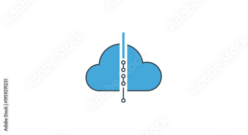 Weather forecast icon with cloud and thermometer.