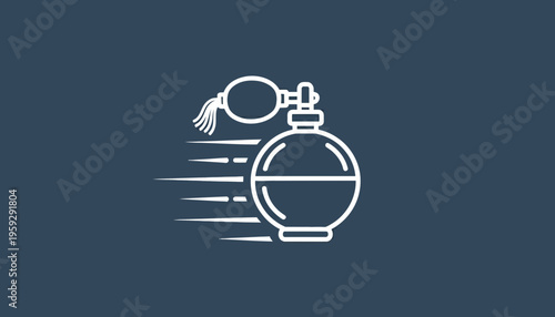 Perfume Bottle Icon with Motion Lines, Fast Delivery Concept