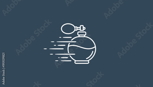 Perfume Bottle Icon with Speed Lines - Fast Delivery or Scent Dispersal Concept