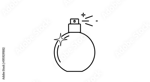 Perfume Bottle Icon, Elegant Spray Bottle with Sparkle, Minimalist Beauty Product Design