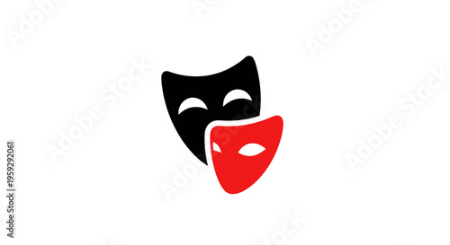 Theatrical comedy and tragedy masks combination.