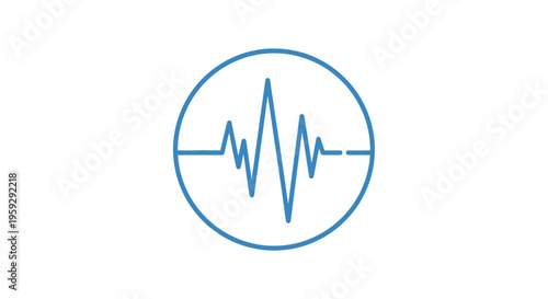 a blue icon of a heartbeat.