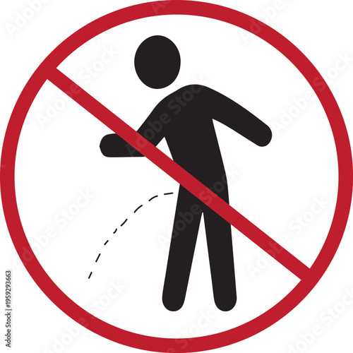 Prohibition of Public Urination Symbol Vector 