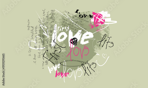writing love graffiti, love yourself slogan grunge effect slogan Calligraphy, tees art, grunge LOVE urban style quote typography. Urban graffiti typography slogan print, Tees graphics print.eps