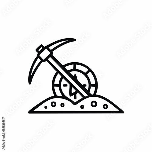 Crypto Mining Icon Cryptocurrency Mining Blockchain Processing Concept