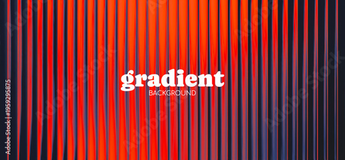 Abstract sunset warm tones gradient with fractal glass effect. Futuristic neon texture with glowing vertical lines. Dynamic pattern. Summer glass ripple gradient. Vector illustration