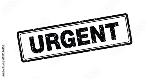 Black stamp displaying the word urgent a critical message silhouette