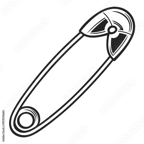 safety pin icon, white background