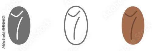 デーツのアイコンセット 白黒・線画・カラーの3種類のフルーツ素材