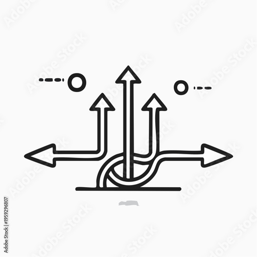 Workflow Process Icon Data Routing System Flow Direction Concept