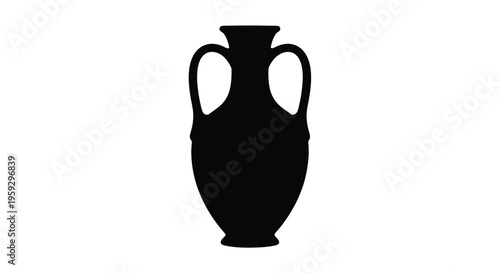 Classic amphora vase design presented as a striking silhouette