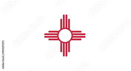 New mexico state flag with a striking red and gold silhouette