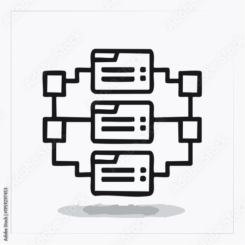 Blockchain Network Icon Decentralized Technology Financial System Concept