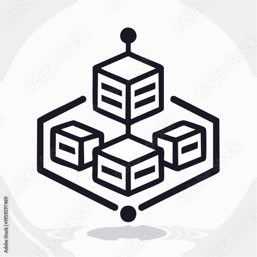 Blockchain Network Icon Decentralized Technology Financial System Concept