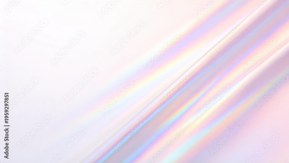 Obraz premium Abstract pastel holographic gradient background with soft rainbow light reflections,iridescent minimal texture for modern design,creative backdrop with smooth flowing colors