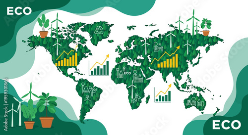 Global EcoFriendly Energy and Growth Concept.