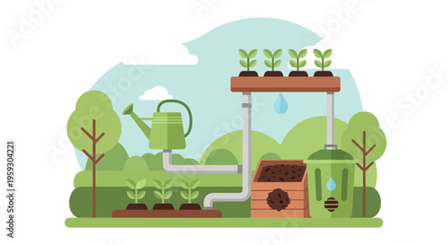 Hydroponic System for Growing Plants Efficiently.