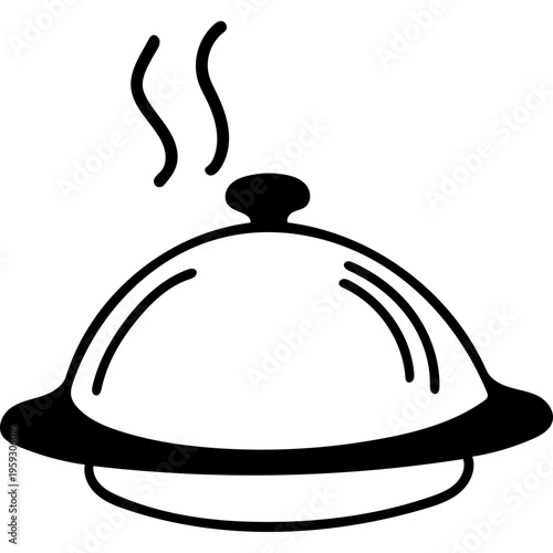 Restaurant serving cloche line icon, food service cover symbol, catering and menu outline vector illustration