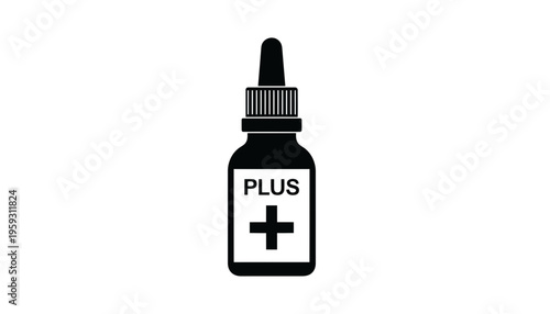 A medical dropper bottle icon with a plus sign label