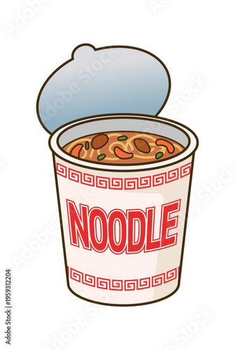 カップ麺 非常食 防災グッズ インスタント食品 災害対策イラスト