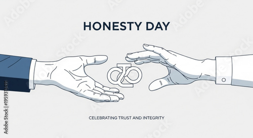 Two hands passing a key to a bicycle symbolizing trust and integrity on honesty day
