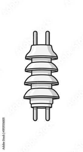 Simple Line Drawing of Electrical Insulator.