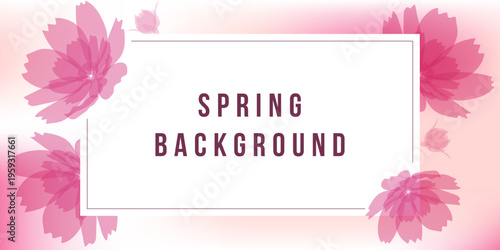 Elegant spring background with pink flowers and smooth gradient. Suitable for banners, invitations and seasonal promotions.