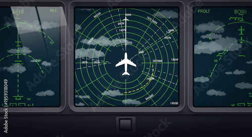 Air Traffic Control Radar Screen.