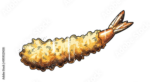 Crispy Shrimp Tempura Illustration