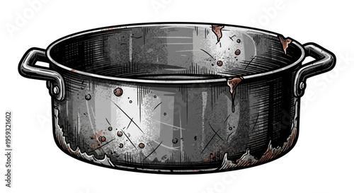Dirty Cooking Pot with Food Stains