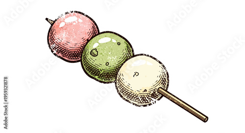 Hanami Dango - Traditional Japanese Sweet Skewer