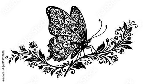 Vector of Butterfly Tattoo